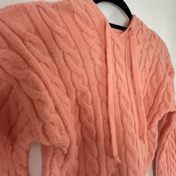 Cozy Cable Knit Hooded Crop Top & Legging Set – Blush Pink – Size Small - Picture 6 of 16